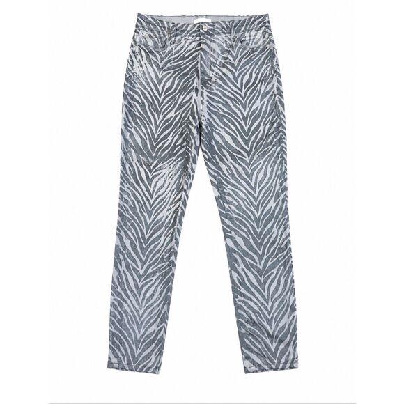 Seven7 Denim - Seven7 Zebra Print Skinny Jeans Gray White Stretch Denim Women’s SZ 33
